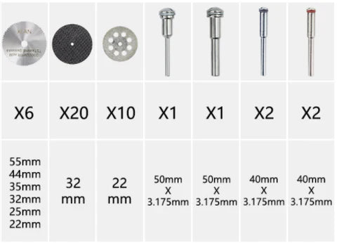Kit de Disques de Coupe Diamantés 42 Pièces