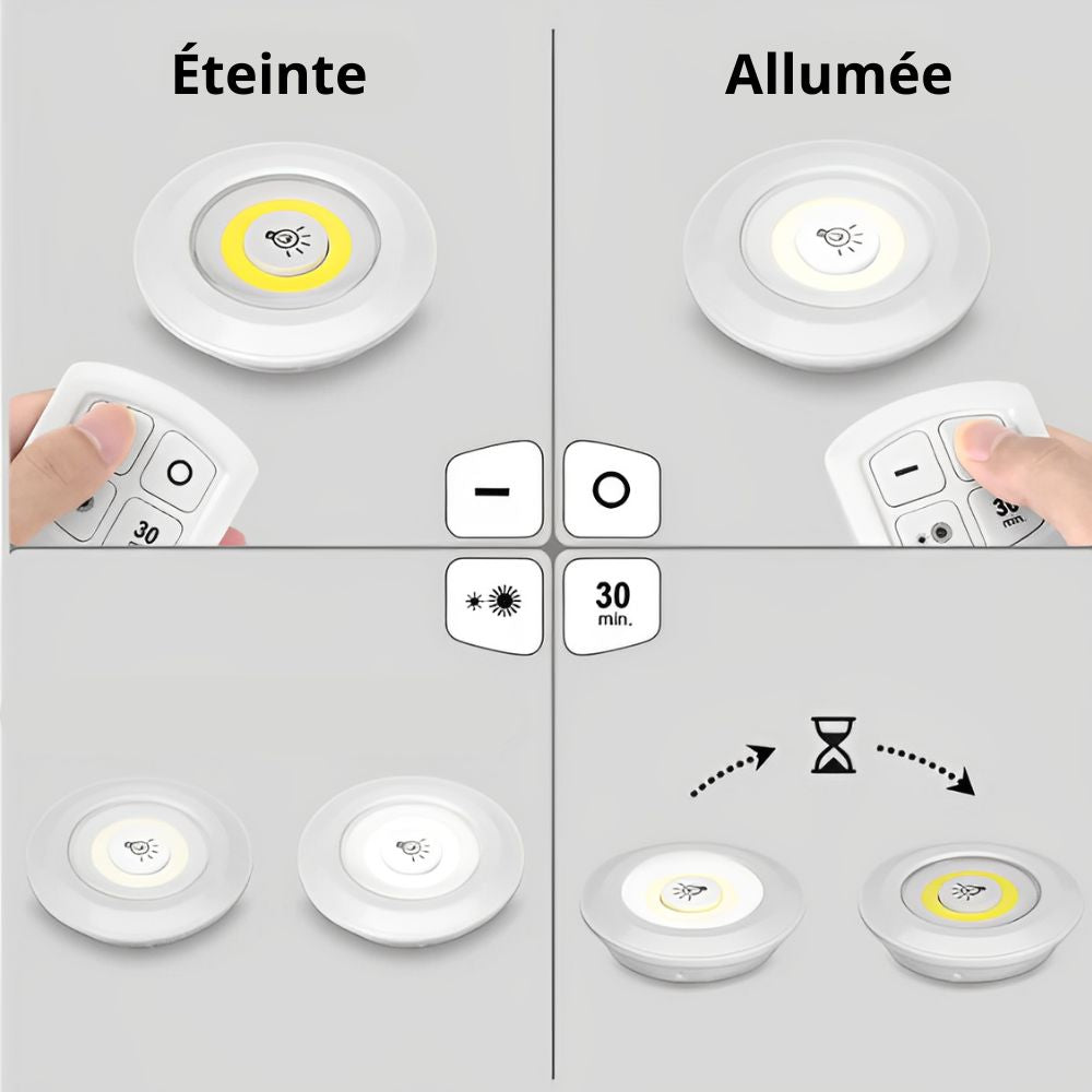 Kit de 5 Luminaires LED avec Télécommande