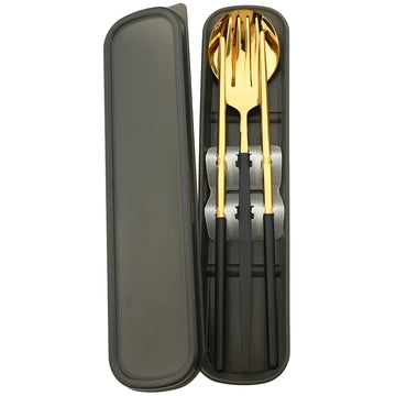 Kit de couverts portable 3 pièces en acier inoxydable