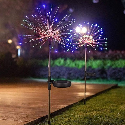 Lampe LED Solaire Feux d'Artifice de Jardin