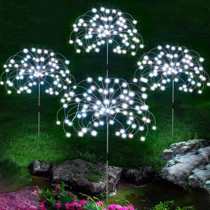 Lampe LED Solaire Feux d'Artifice de Jardin