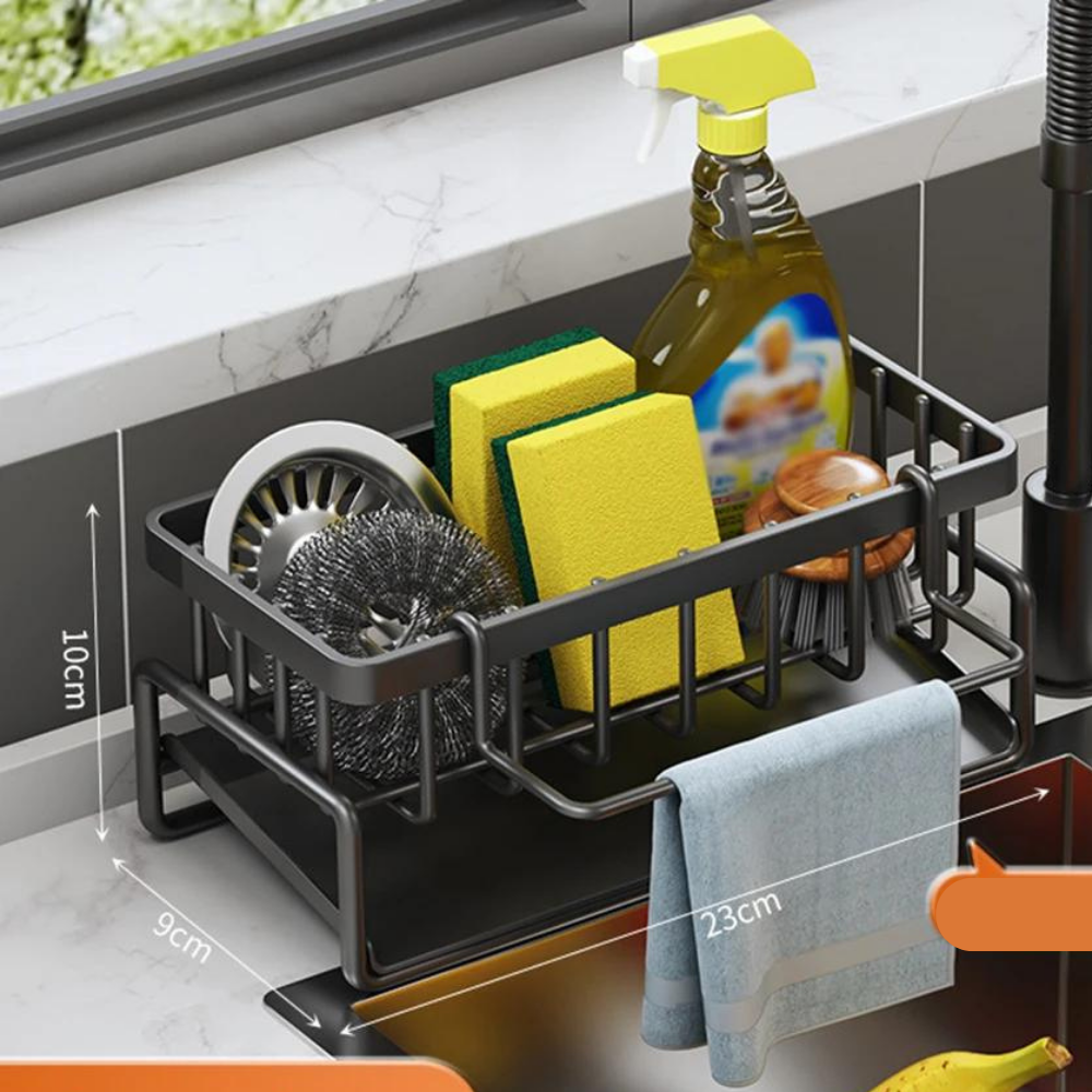 Organisateur d’Évier Auto-Drainant en Acier Inoxydable
