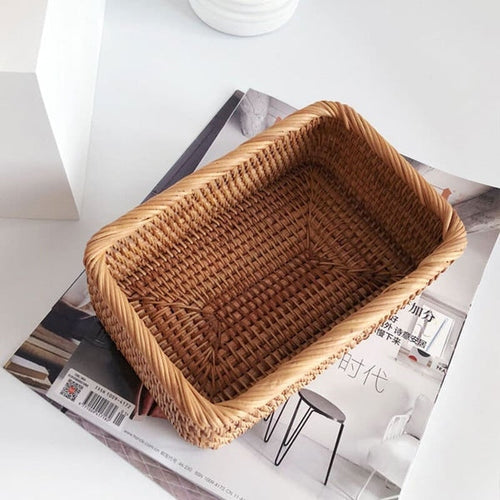 Panier de Rangement Multifonction en Rotin Tressé Artisanal