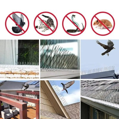 Pics Anti-Oiseaux pour Toiture en Acier Inoxydable - 12 pièces