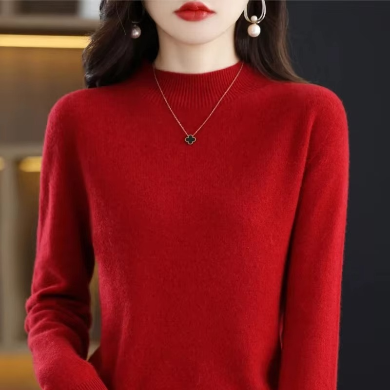 Pull Femme Basique à Col Roulé