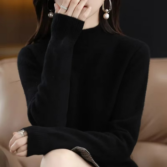 Pull Femme Basique d’Hiver à Col Roulé
