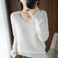 Pull Femme Basique d’Hiver à Col en V