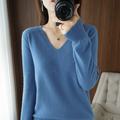 Pull Femme Basique d’Hiver à Col en V