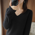 Pull Femme Basique d’Hiver à Col en V