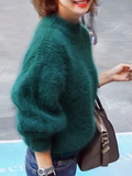 Pull Femme Doublé en Peluche à Col Roulé