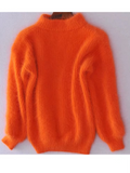 Pull Femme Doublé en Peluche à Col Roulé