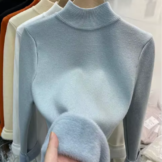 Pull Femme Doublé en Peluche pour l’Hiver