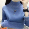 Pull Femme à Col Roulé Doublé en Velours
