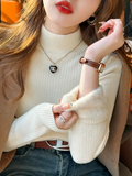 Pull Femme d’Hiver à Col Roulé avec Doublure en Velours