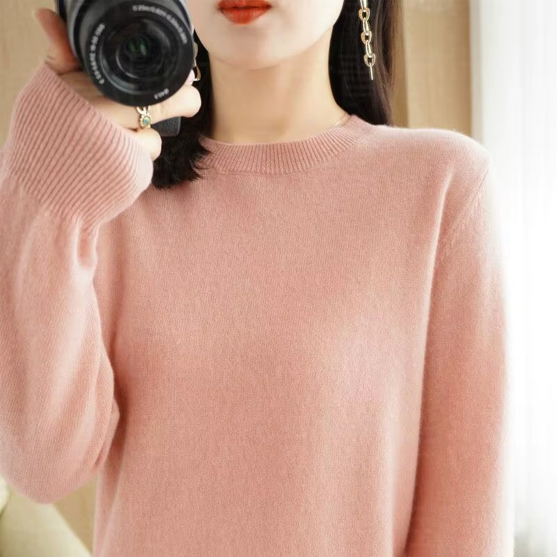 Pull Femme en Cachemire Pur à Col Rond