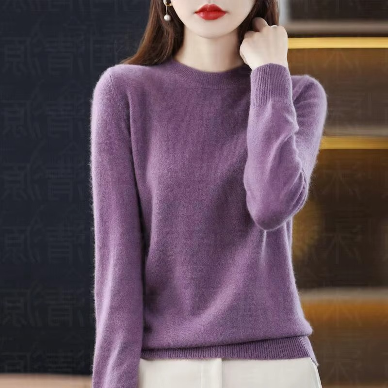 Pull Femme en Cachemire Pur à Col Rond