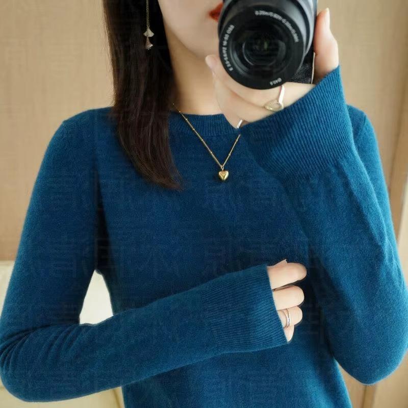 Pull Femme en Cachemire Pur à Col Rond