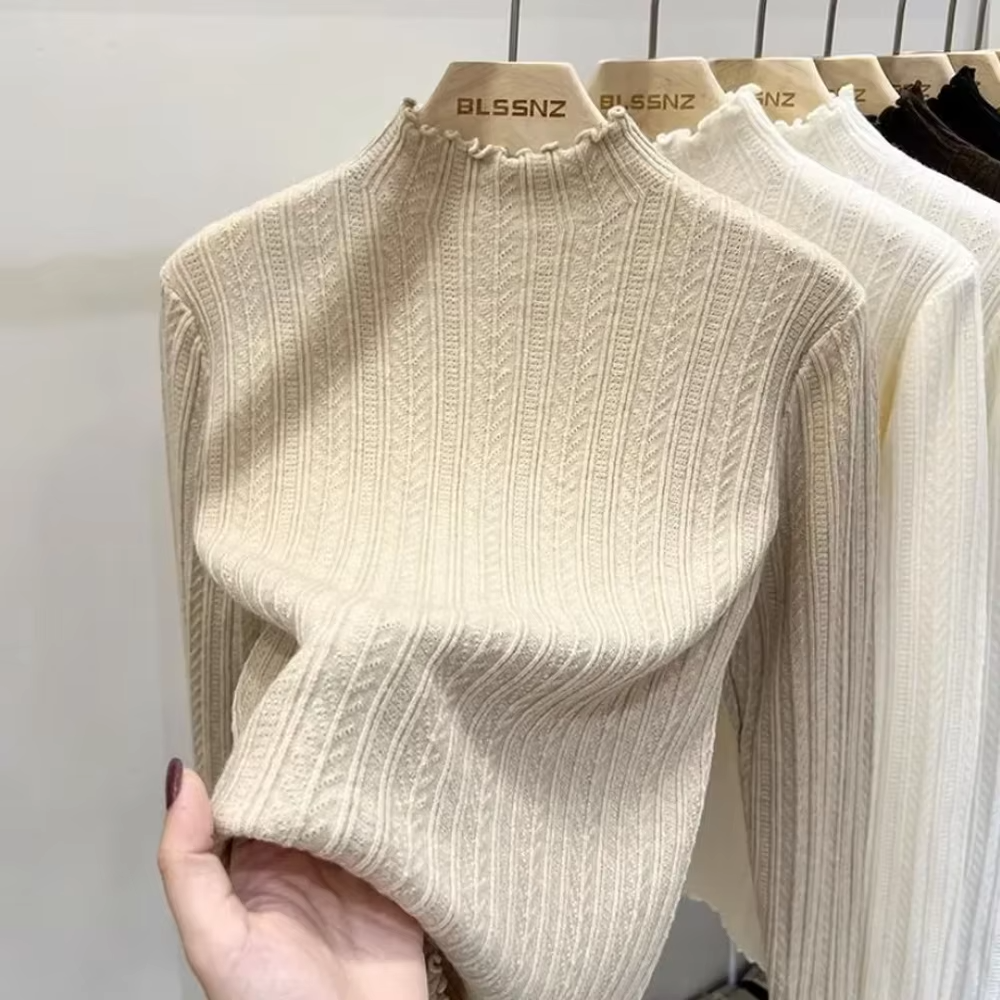 Pull Femme en Maille avec Volants
