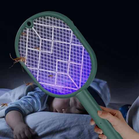 Raquette Électrique Anti-Moustique avec LED Ultraviolette