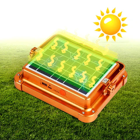 Projecteur LED Solaire Étanche avec Batterie Externe Intégrée
