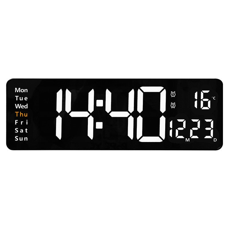 Horloge Numérique Murale avec Télécommande et Alarme