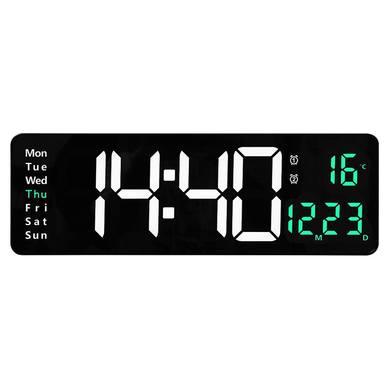Horloge Numérique Murale avec Télécommande et Alarme