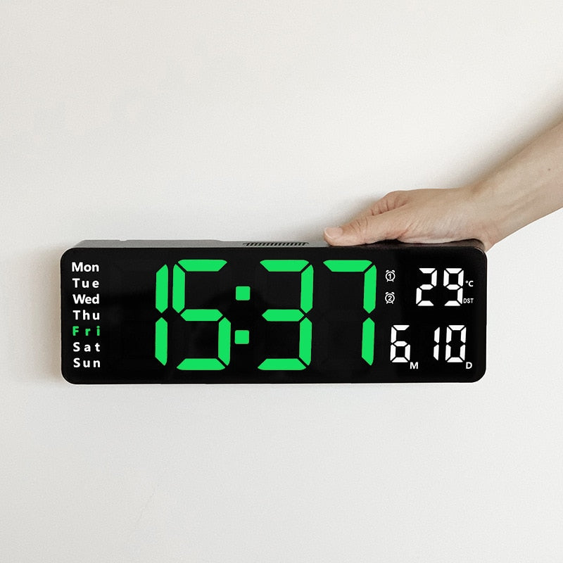 Horloge Numérique Murale avec Télécommande et Alarme