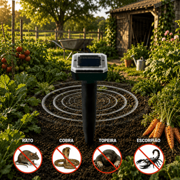 Répulsif Solaire Ultrasonique - Éloigne Serpents et Rats Sans Poison ni Danger
