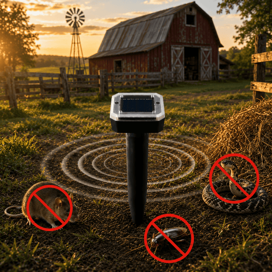 Répulsif Solaire Ultrasonique - Éloigne Serpents et Rats Sans Poison ni Danger