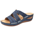 Sandales anatomiques femme à semelle compensée brodées en cuir