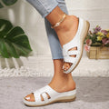 Sandales Anatomiques Femme à Semelle Compensée en Cuir
