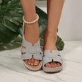 Sandales Anatomiques Femme à Semelle Compensée en Cuir