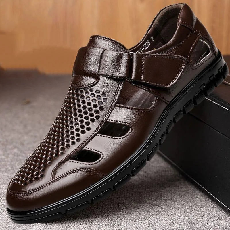 Sandale Homme Classique en Cuir Respirant