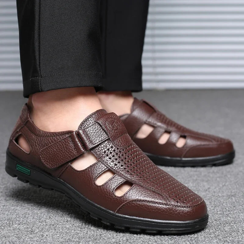 Sandale Homme Classique en Cuir Respirant