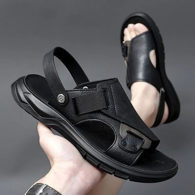 Sandale Homme Ergonomique en Cuir à Plateforme - ComfortFlex