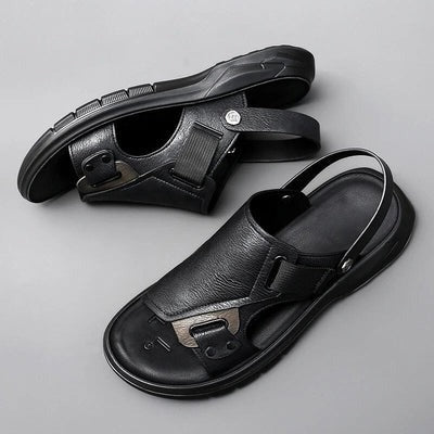 Sandale Homme Ergonomique en Cuir à Plateforme - ComfortFlex