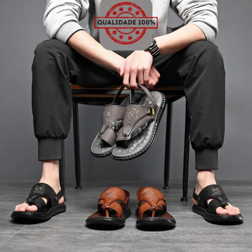 Sandale Homme en Cuir Antidérapante - UrbanWalk