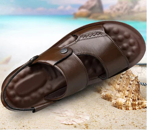 Sandale Homme en Cuir Été Confort