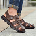 Sandale en Cuir Orthopédique Antidérapante Homme