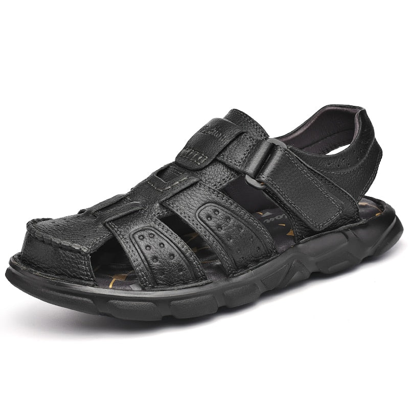 Sandale en Cuir Orthopédique Antidérapante Homme