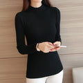 Pull Femme Slim Côtelé à Col Roulé - CozyElegance