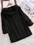 Sweat à Capuche Femme Monochrome en Laine