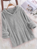 Sweat à Capuche Femme Monochrome en Laine
