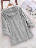 Sweat à Capuche Femme Monochrome en Laine