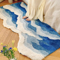Tapis Vague Bleu Marin décoratif antidérapant