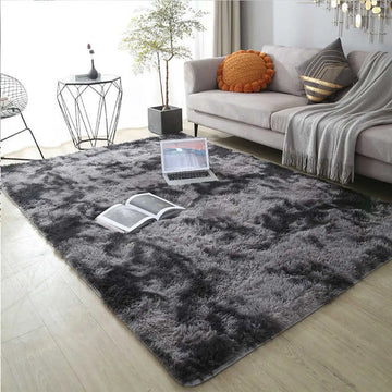 Tapis Moderne en Peluche Douce pour Salon