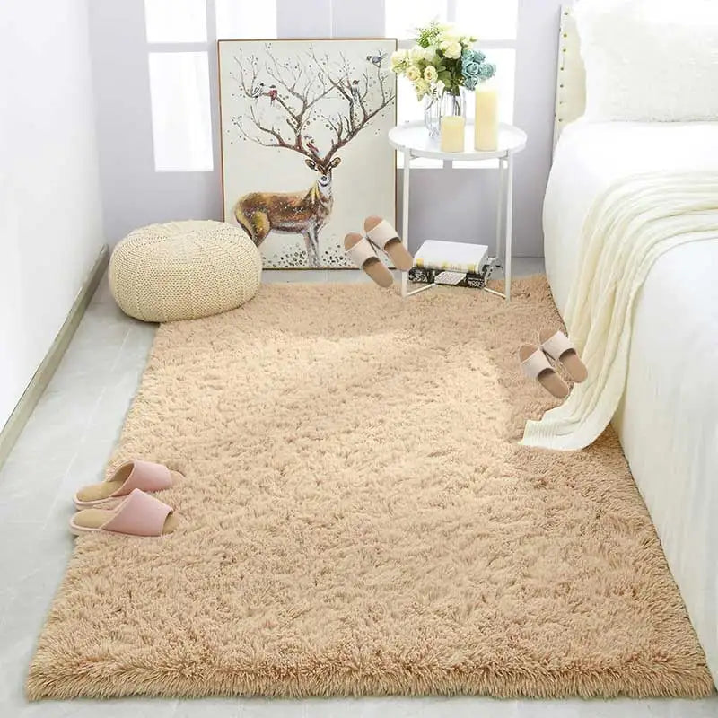 Tapis Moderne en Peluche Douce pour Salon
