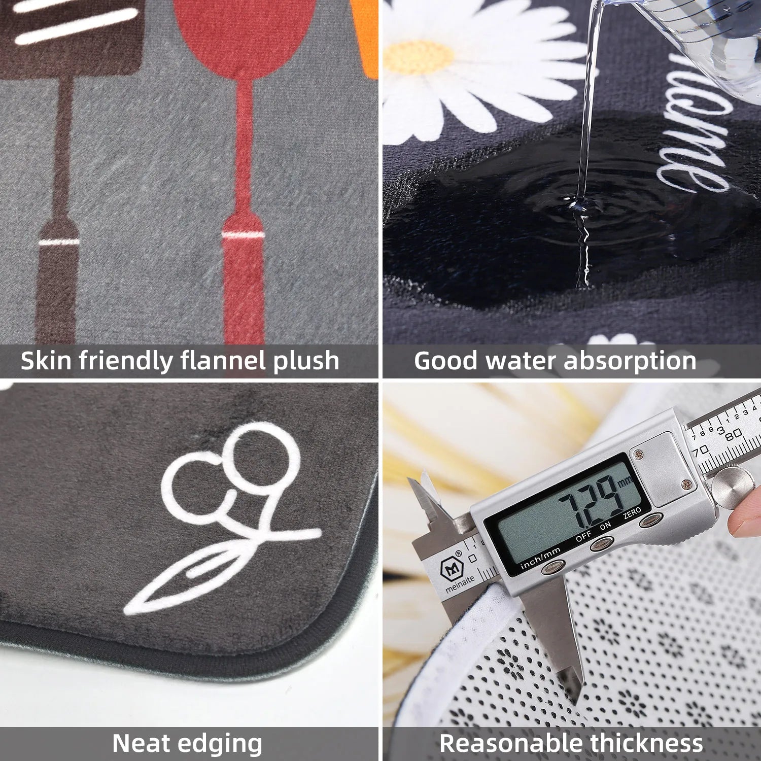 Tapis polyvalent pour cuisine antidérapant et ultra absorbant