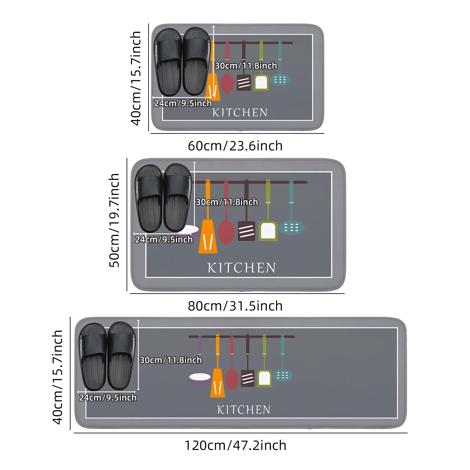 Tapis polyvalent pour cuisine antidérapant et ultra absorbant