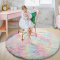 Tapis Rond en Peluche Douce pour Décoration
